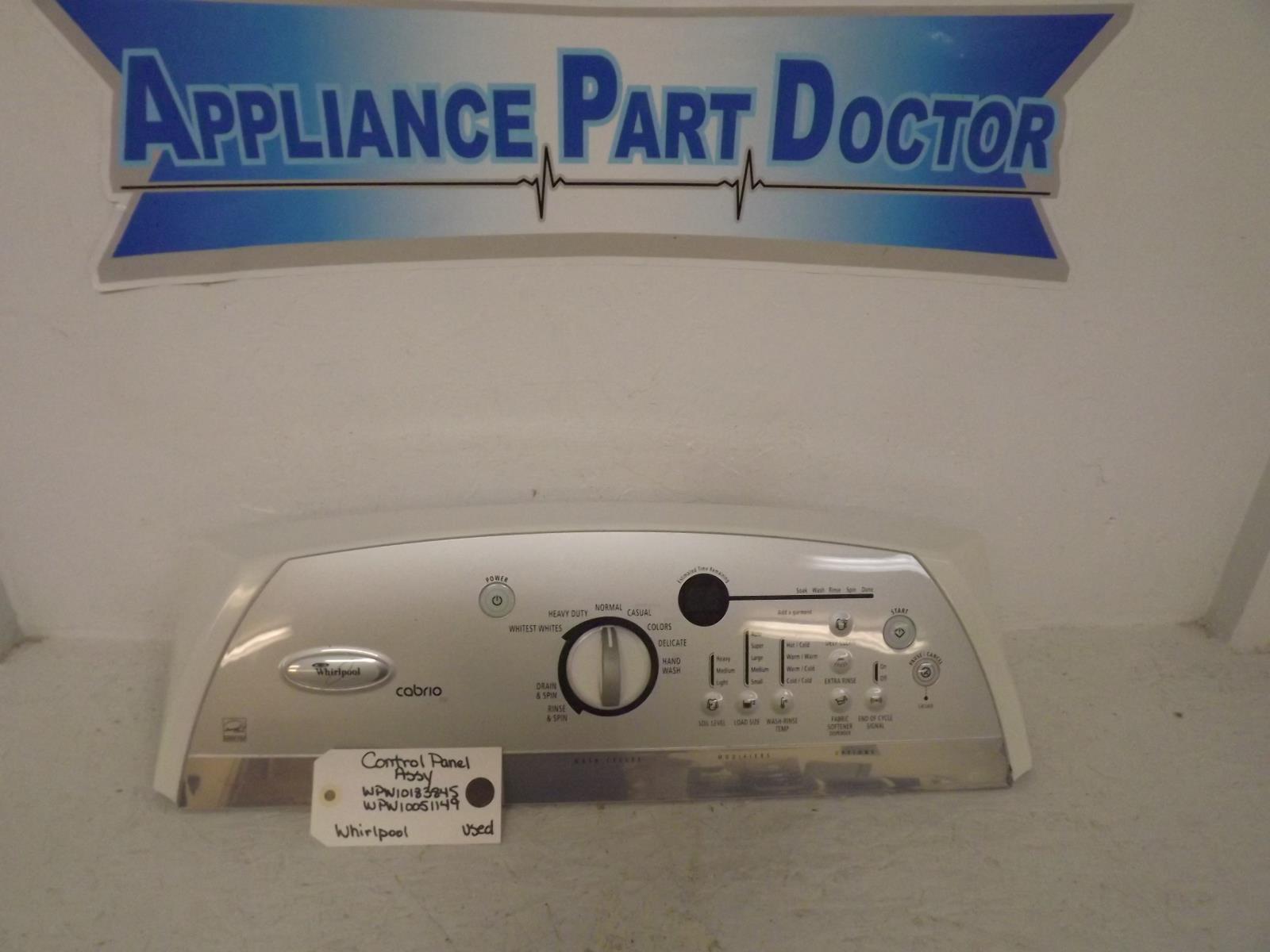 Whirlpool Washer WPW10183845 WPW10051149 Control Panel Assy Used Whirlpool Washer WPW10183845 WPW10051149 Control Panel Assy Used
